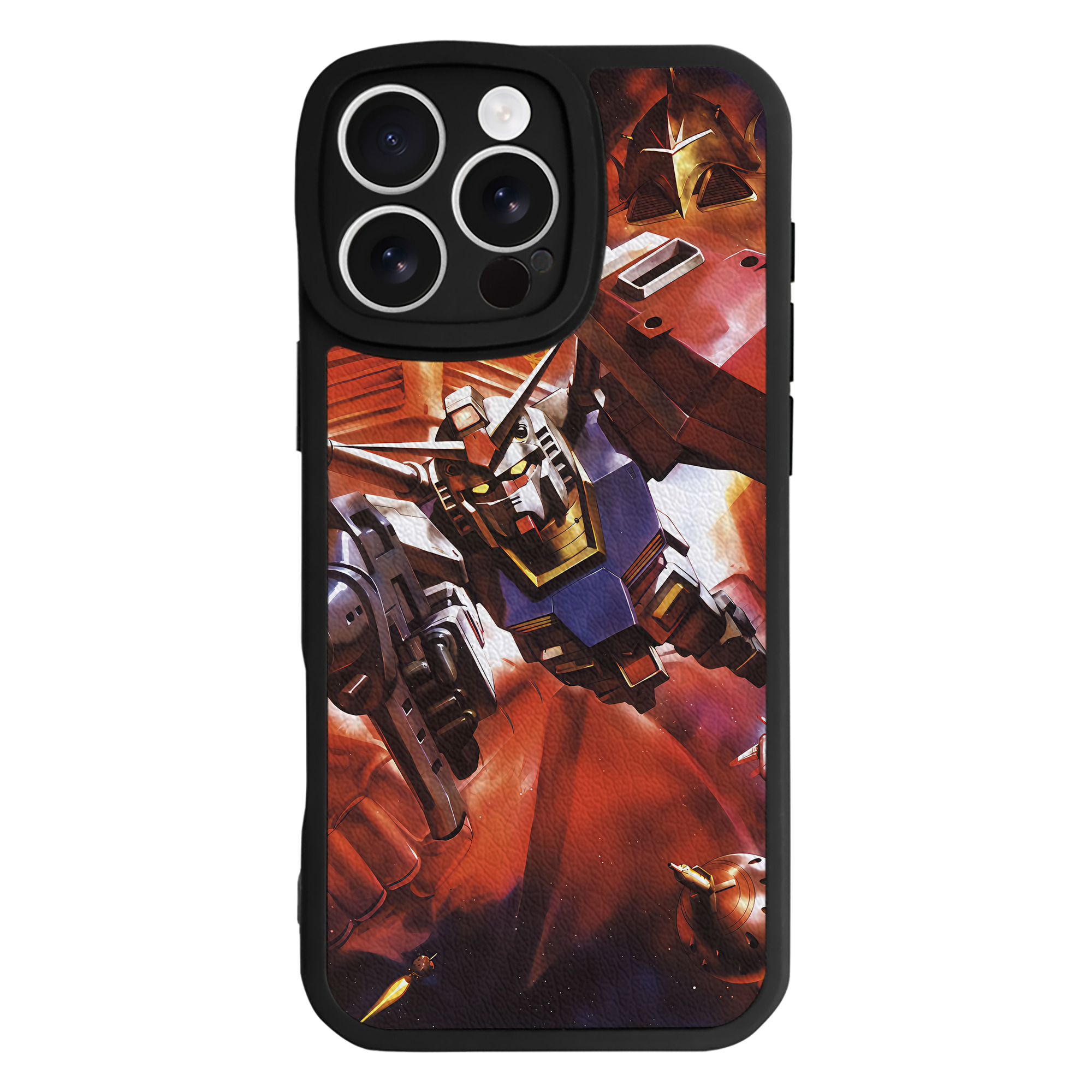 （画像用） 機動戦士ガンダム Mobile Suit Gundam 【iPhone 16シリーズ対応】シリコンスマホケース（レザー調） 材質：シリコン